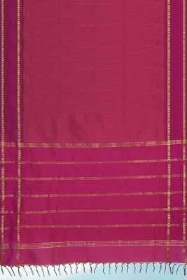 Dark magenta & antique gold polycotton kalyani saree with running blouse 6