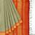 Silky silver & vermilion orange polycotton kalyani saree with running blouse