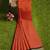 Burnt orange & dark chocolate brown polycotton kalyani saree with running blouse