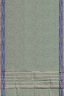 Stone grey chettinad cotton saree with running blouse 6