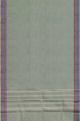 Stone grey chettinad cotton saree with running blouse