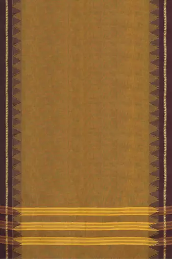 Jarosite yellow & deep maroon chettinad cotton saree with running blouse