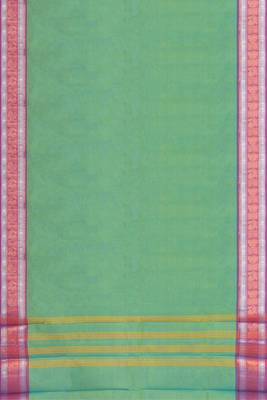 Sea green & orchid pink chettinad cotton saree with running blouse 6