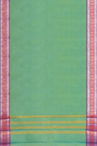 Sea green & orchid pink chettinad cotton saree with running blouse