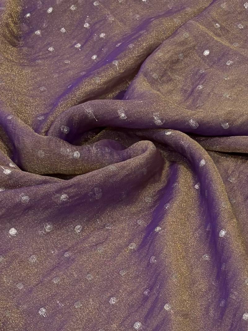 Irresistible lavender fancy lace border soft viscose jacquard butti silk designer traditional saree
