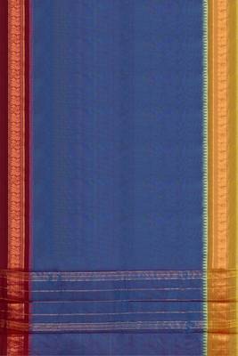 Dark slate blue & dark magenta  chettinad cotton saree with running blouse 6