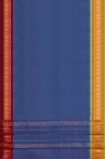 Dark slate blue & dark magenta  chettinad cotton saree with running blouse
