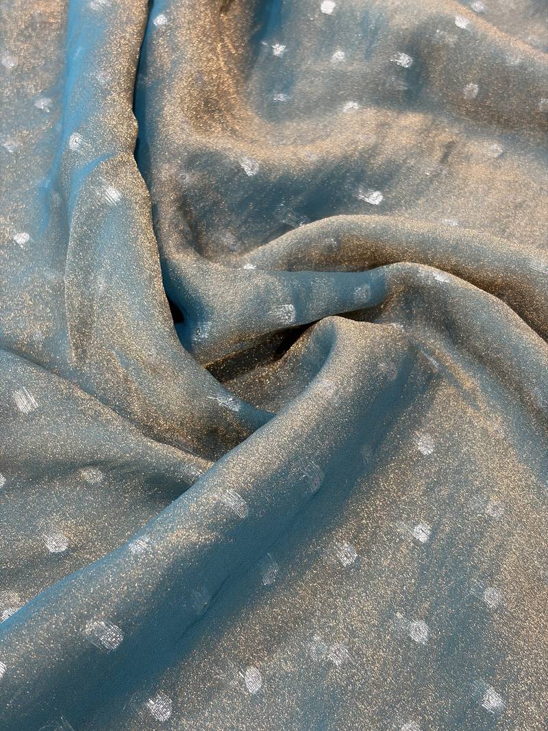 Spellbinding sea-green fancy lace border soft viscose jacquard butti silk ceremonian saree