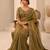 Entrancing green beads sequins and cut-dana embroidered fendy satin festival saree