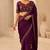 Enthralling purple beads sequins and cut-dana embroidered fendy satin designer bollywood saree