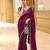 Enthralling purple beads sequins and cut-dana embroidered fendy satin designer bollywood saree
