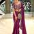Enthralling purple beads sequins and cut-dana embroidered fendy satin designer bollywood saree
