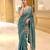 Dreamy blue beads sequins and cut-dana embroidered fendy satin wedding and party wear saree