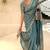 Dreamy blue beads sequins and cut-dana embroidered fendy satin wedding and party wear saree