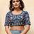Inviting blue embroidery cutwork work aarco border star georgette latest designer ceremonial saree
