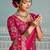 Fascinating pink embroidery cutwork work aarco border star georgette saree with blouse