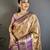 Beige kanjeevaram silk woven design saree with unstitched blouse piece