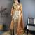 Mustard kanjeevaram silk woven design saree with unstitched blouse piece