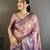 Pink kanjeevaram silk woven design saree with unstitched blouse piece