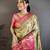 Parrot green kanjeevaram silk woven design saree with unstitched blouse piece