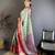 Sea green kanjeevaram silk woven design saree with unstitched blouse piece