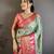 Sea green kanjeevaram silk woven design saree with unstitched blouse piece