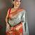 Sky blue kanjeevaram silk woven design saree with unstitched blouse piece
