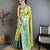 Yellow kanjeevaram silk woven design saree with unstitched blouse piece