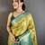 Yellow kanjeevaram silk woven design saree with unstitched blouse piece