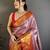 Lavender kanjeevaram silk woven design saree with unstitched blouse piece