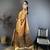 Orange kanjeevaram silk woven design saree with unstitched blouse piece