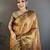 Orange kanjeevaram silk woven design saree with unstitched blouse piece