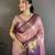 Pink kanjeevaram silk woven design saree with unstitched blouse piece