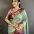 Sky blue kanjeevaram silk woven design saree with unstitched blouse piece