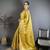 Yellow kanjeevaram silk woven design saree with unstitched blouse piece