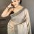 Grey cotton woven design saree with unstitched blouse piece