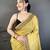 Yellow cotton woven design saree with unstitched blouse piece