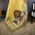 Yellow cotton woven design saree with unstitched blouse piece