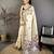 Cream cotton woven design saree with unstitched blouse piece