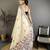 Cream cotton woven design saree with unstitched blouse piece