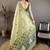 Green cotton woven design saree with unstitched blouse piece