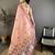 Peach cotton woven design saree with unstitched blouse piece