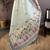 Sky blue cotton woven design saree with unstitched blouse piece