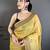 Yellow cotton woven design saree with unstitched blouse piece
