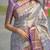 Sky blue kanjeevaram silk blend woven design saree with unstitched blouse piece