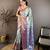 Sky blue kanjeevaram silk woven design saree with unstitched blouse piece