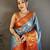 Royal blue kanjeevaram silk woven design saree with unstitched blouse piece