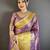 Purple kanjeevaram silk woven design saree with unstitched blouse piece