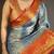 Royal blue kanjeevaram silk woven design saree with unstitched blouse piece