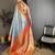 Royal blue kanjeevaram silk woven design saree with unstitched blouse piece